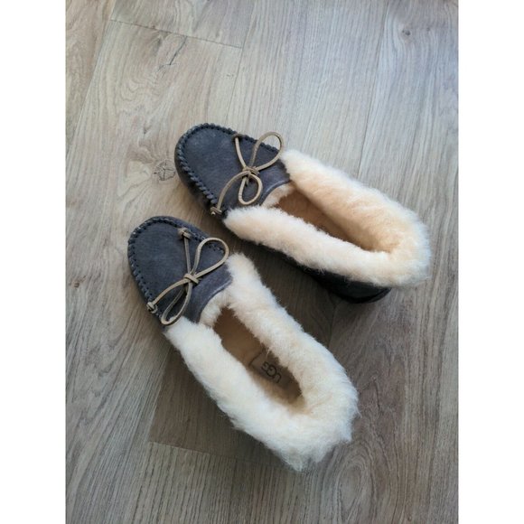 UGG Alena Nightfall Fur Suede Slippers Womens 6 EU 37 - Picture 2 of 10